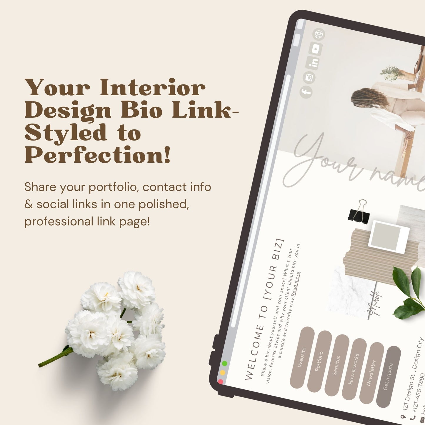 Interior Designer Bio Link Template
