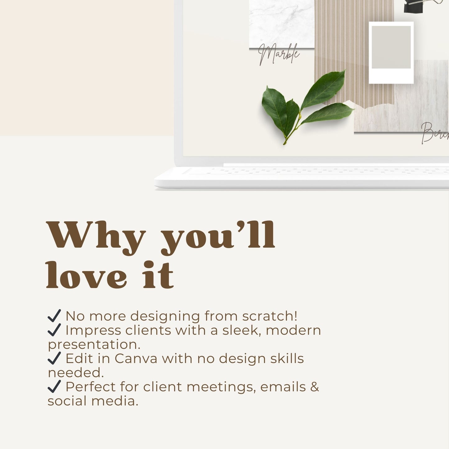 Stylish and modern interior design moodboard template